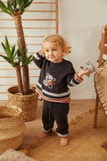 100% Organic Cotton With GOTS Certified Knitwear Funny Bear Two Piece Set 3-12M Uludağ Triko 1061-21060 - Tivoli Mini
