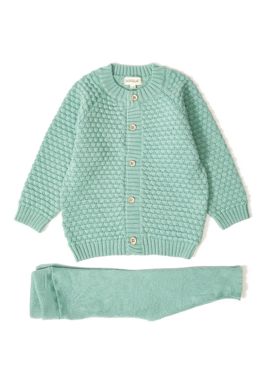 100% Organic Cotton With GOTS Certified Knitwear Funny Bear Two Piece Set 3-12M Uludağ Triko 1061-21061 - Tivoli Mini