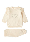 100% Organic Cotton With GOTS Certified Knitwear Ruffle Love Two Piece Set 3-12M Uludağ Triko 1061-21035 - Tivoli Mini