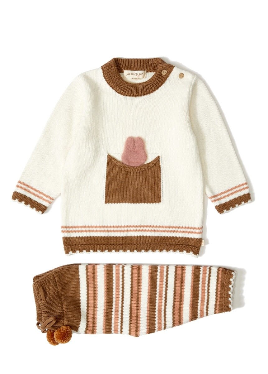 100% Organic Cotton With GOTS Certified Knitwear Stripe Two Piece Set 12-36M Uludağ Triko 1061 - 121039 - Tivoli Mini