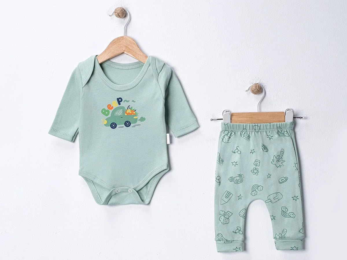 Araba Baskılı Erkek Bebe Takım - Tivoli Mini