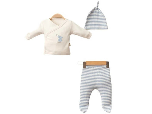 Ayı Baskılı 3'lü Erkek Bebe Takım - Tivoli Mini