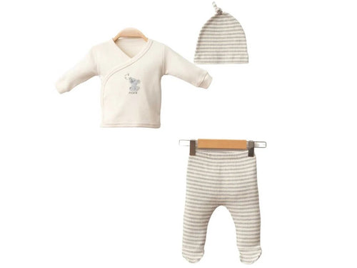 Ayı Baskılı 3'lü Erkek Bebe Takım - Tivoli Mini