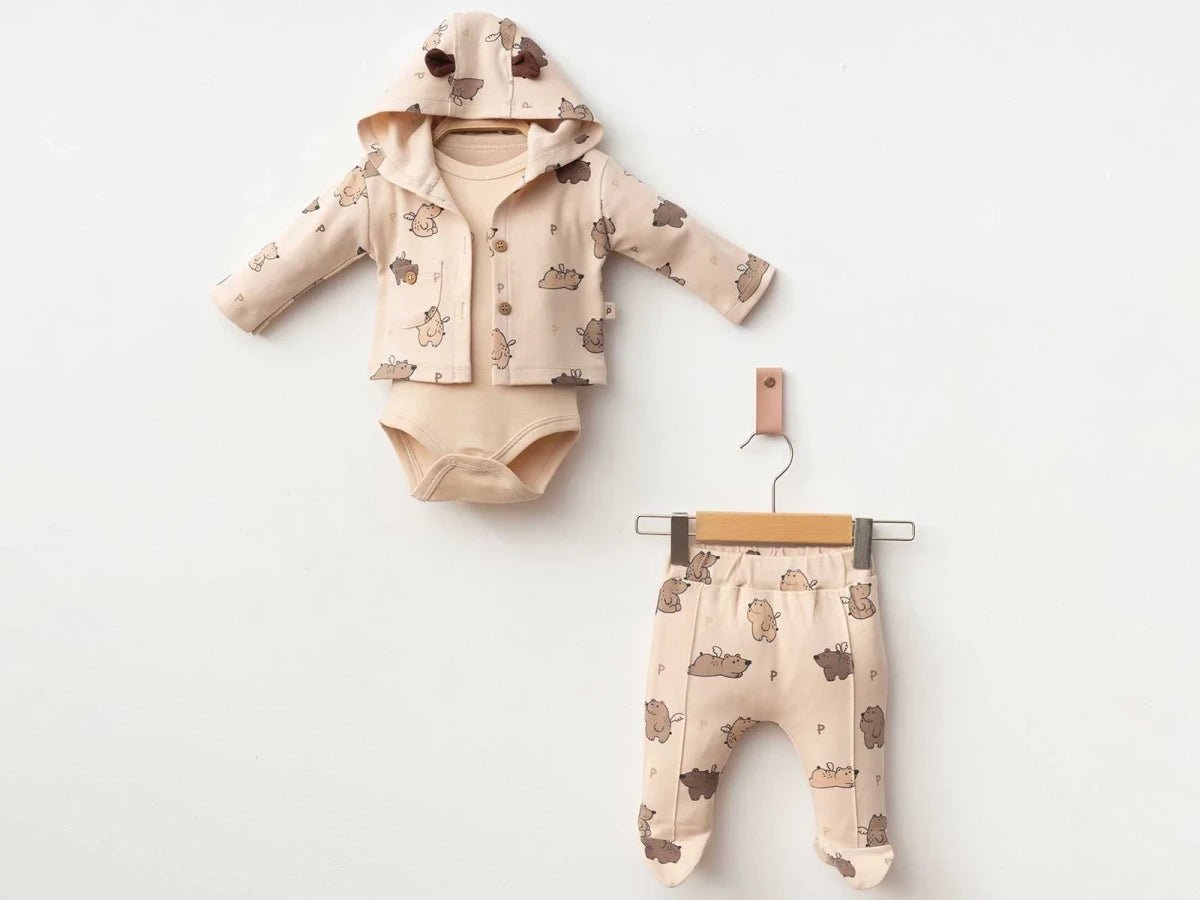 Ayı Baskılı Erkek Bebe Takım - Tivoli Mini
