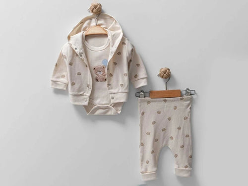 Ayı Desenli 3'lü Bebe Takım - Tivoli Mini