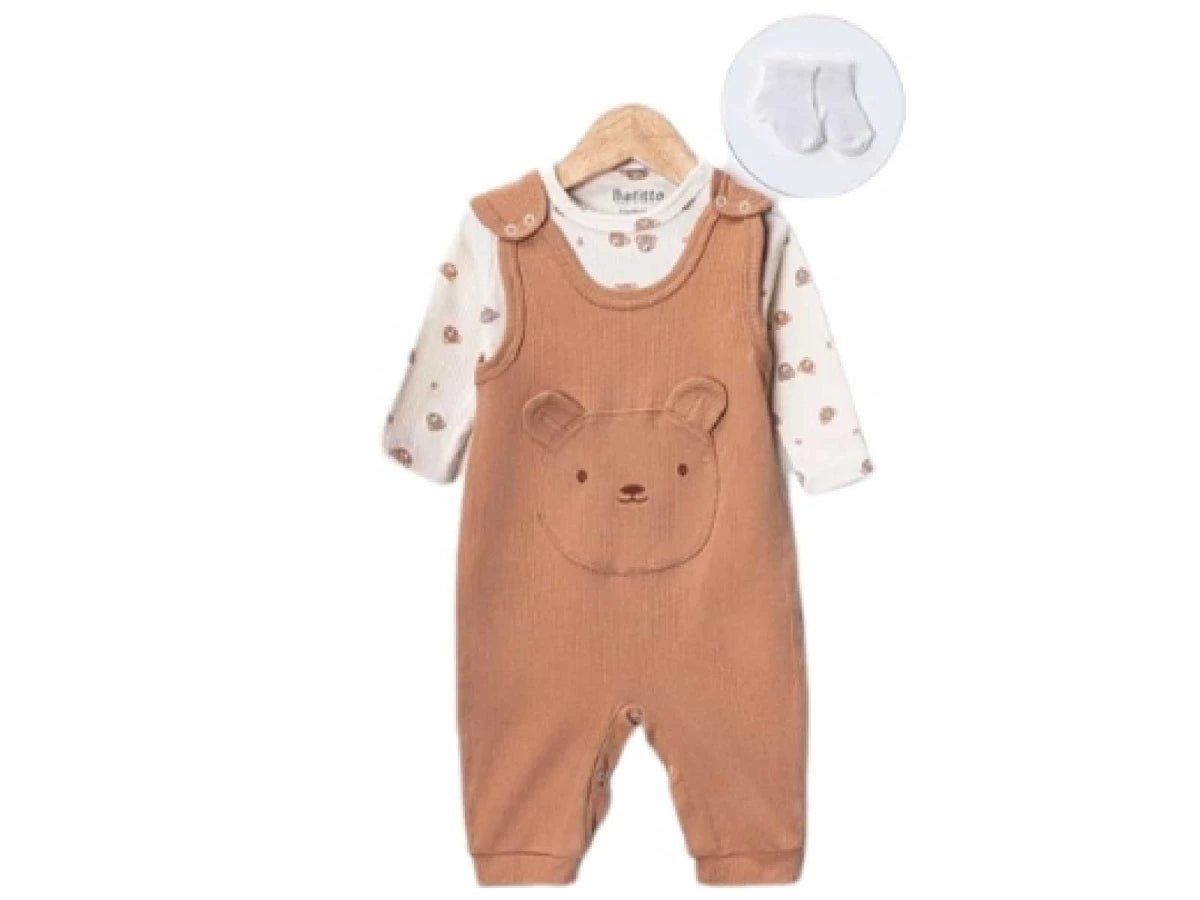 Ayıcık Baskılı Erkek Bebe Takım - Tivoli Mini