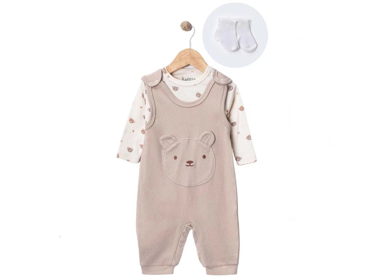 Ayıcık Baskılı Erkek Bebe Takım - Tivoli Mini