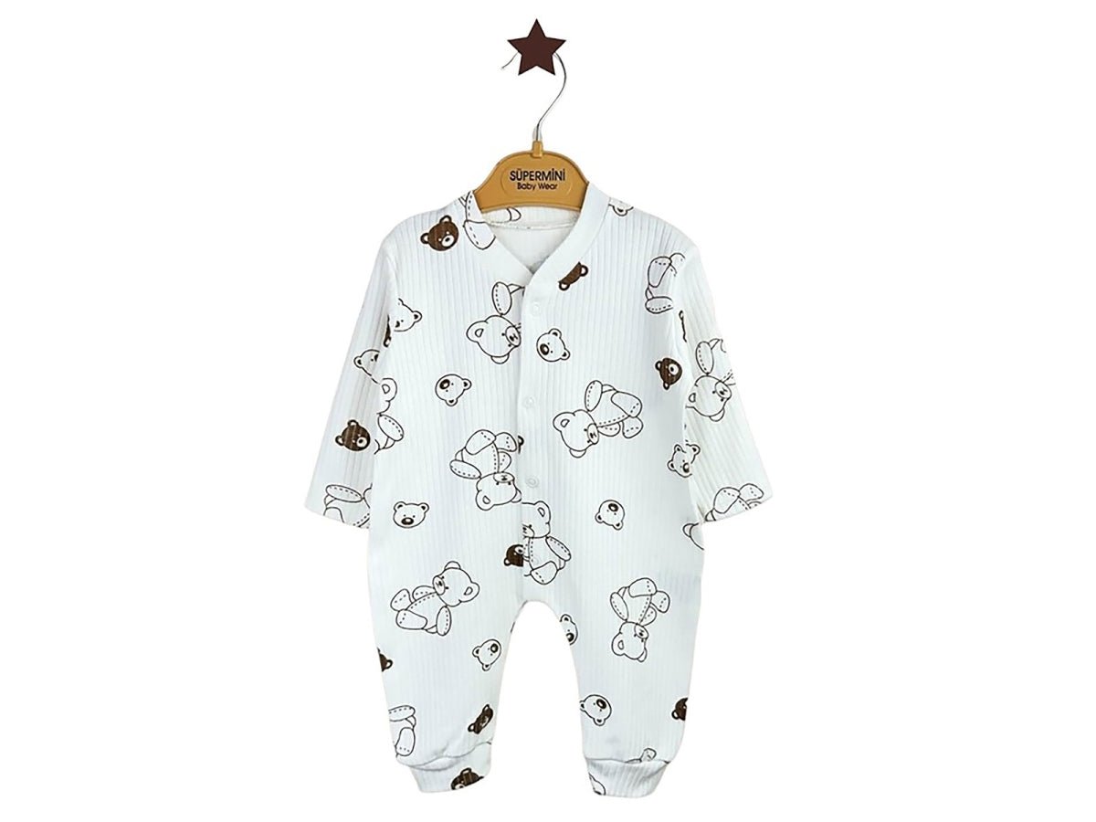Ayıcık Desenli Erkek Bebe Tulum - Tivoli Mini