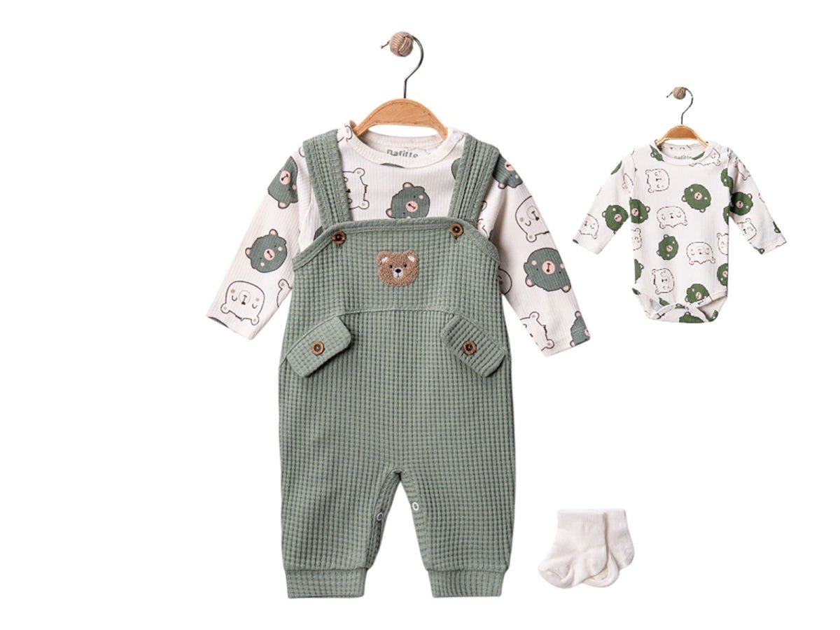 Ayıcık Desenli Erkek Bebe Tulum - Tivoli Mini
