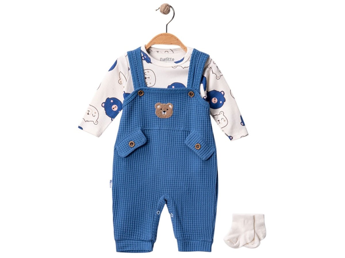 Ayıcık Desenli Erkek Bebe Tulum - Tivoli Mini