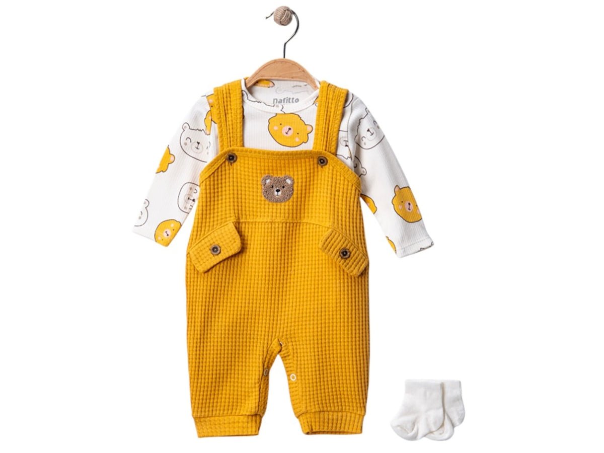 Ayıcık Desenli Erkek Bebe Tulum - Tivoli Mini