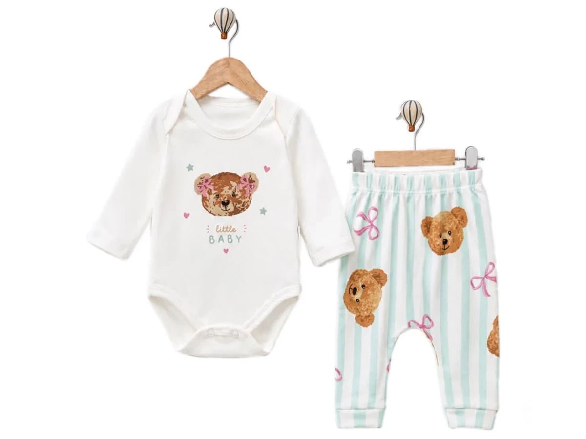 Ayıcık Desenli Kız Bebe Takım - Tivoli Mini