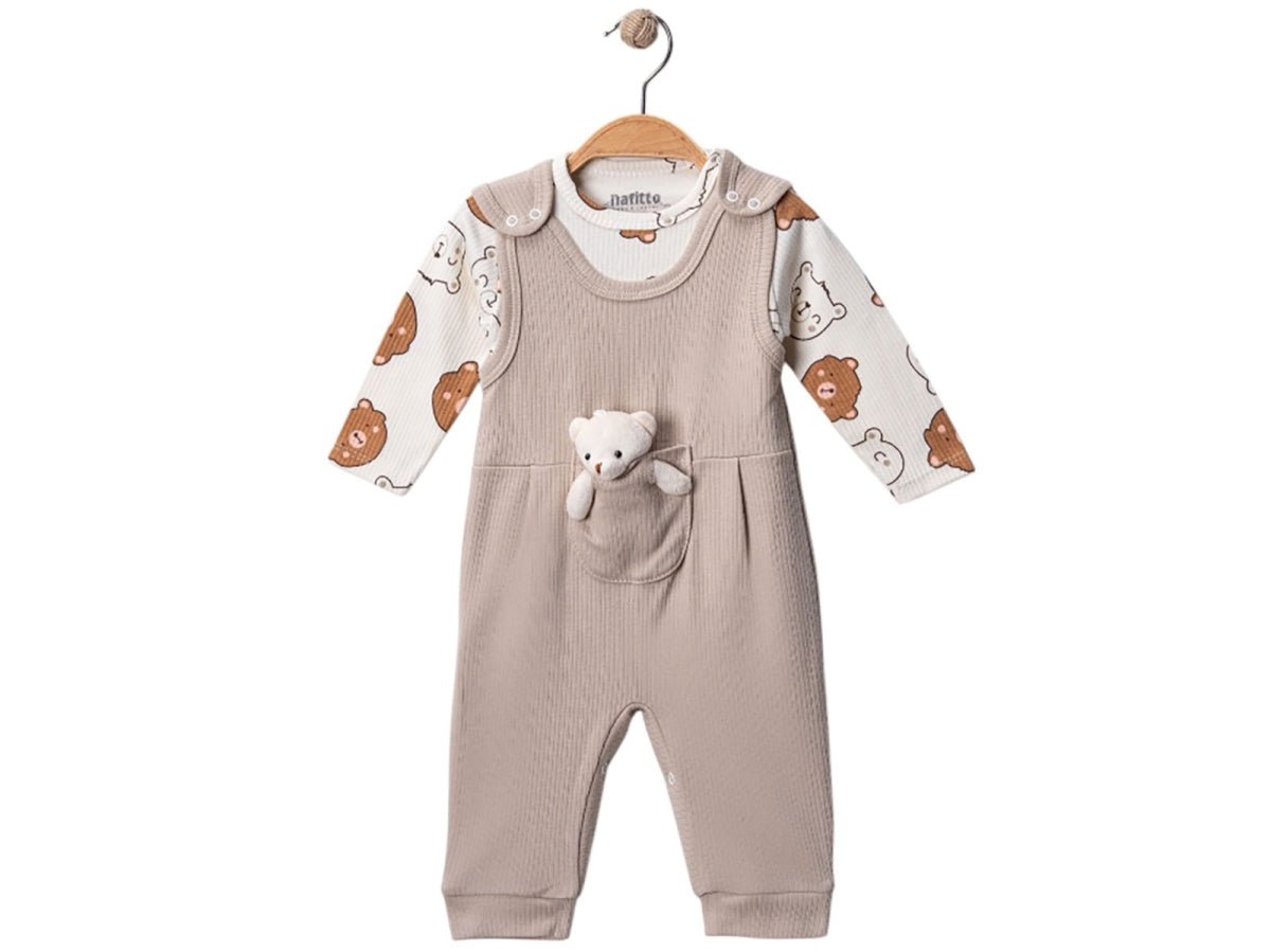 Ayıcık Detaylı Erkek Bebe Tulum - Tivoli Mini