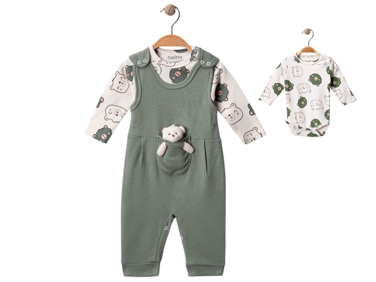 Ayıcık Detaylı Erkek Bebe Tulum - Tivoli Mini