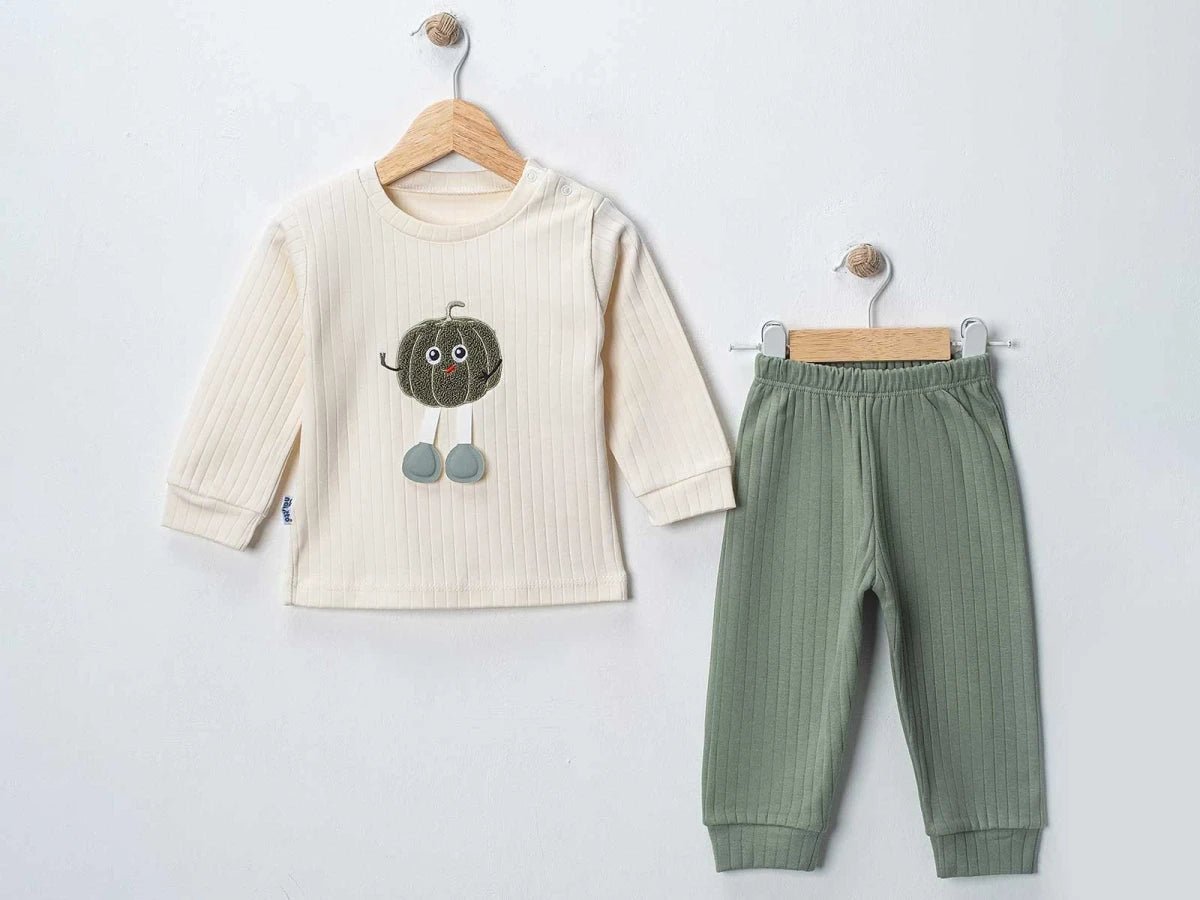 Bal Kabağı Baskılı 2'li Bebe Takım - Tivoli Mini