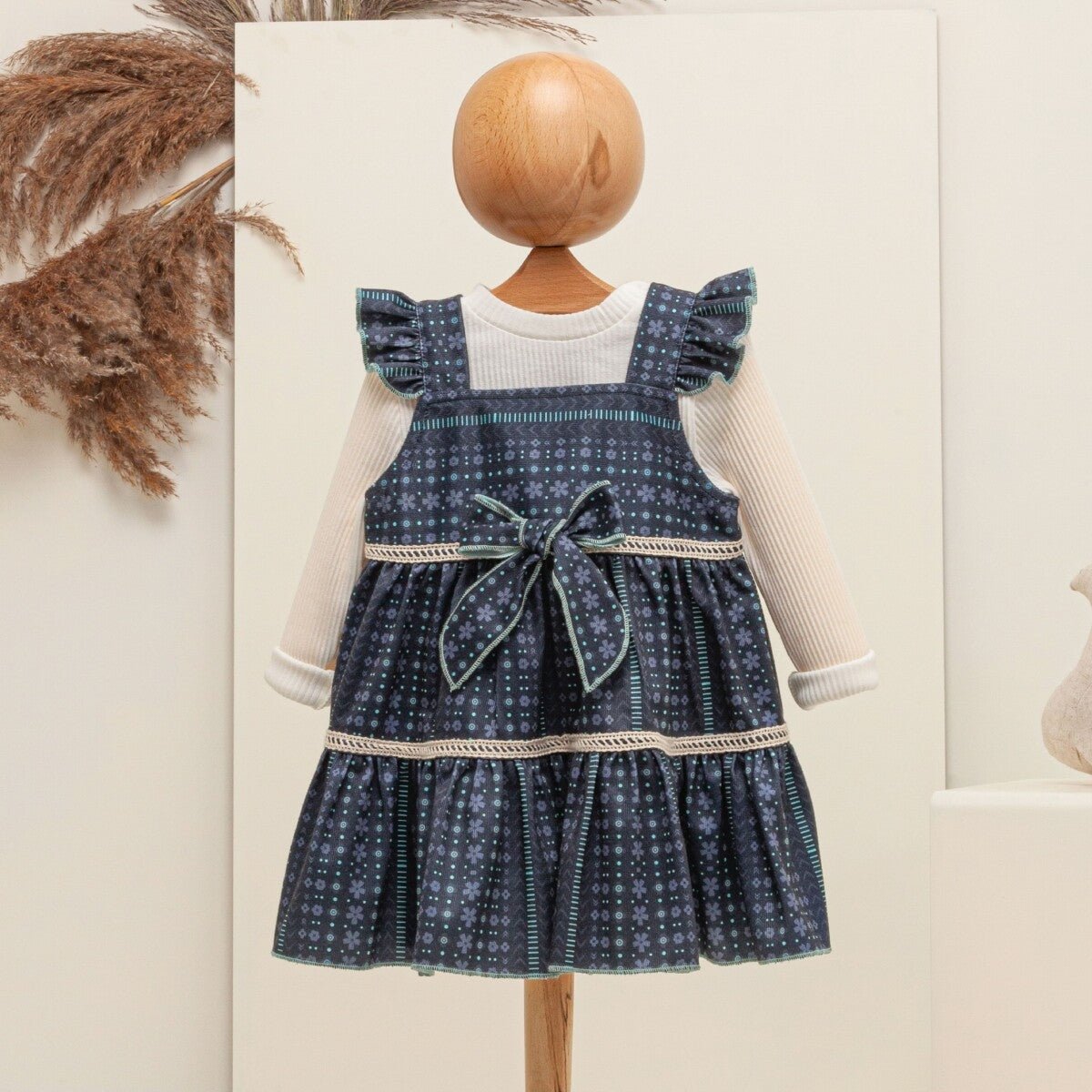 Bebek 2'li Elbise ve Bluz Takım 6-18M Babymuz 2009-5066 - Tivoli Mini