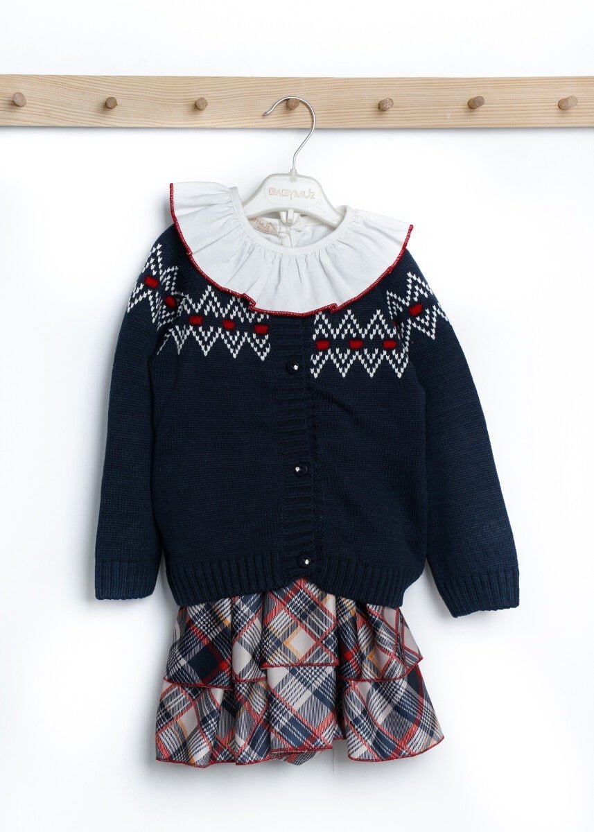 Bebek 3'lü Gömlek Etek Hırka Takım 9-24M Babymuz 2009-5124 - Tivoli Mini