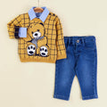 Bebek 3'lü Kazak Gömlek ve Kot Pantolon Takım 6-18M Babymuz 2009-5150 - Tivoli Mini
