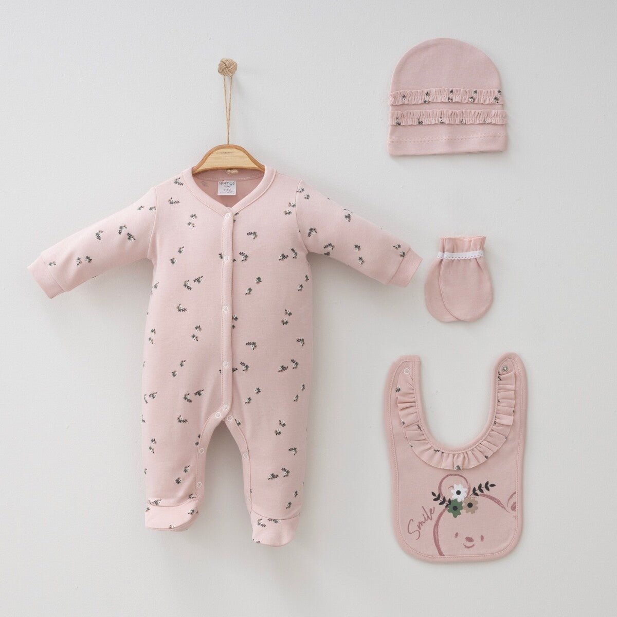 Bebek 4'lü Yenidoğan Takımı 0-3M Gümüş Baby 2043-0086 - Tivoli Mini