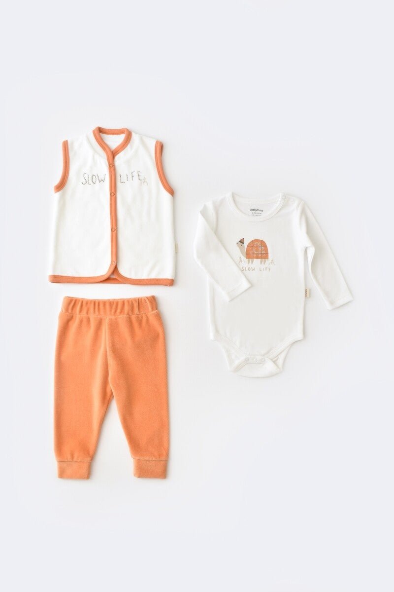 Bebek Kadife 3'lü Yelek Takım 3-24 Baby Cosy 2022-CSYK6025 - Tivoli Mini
