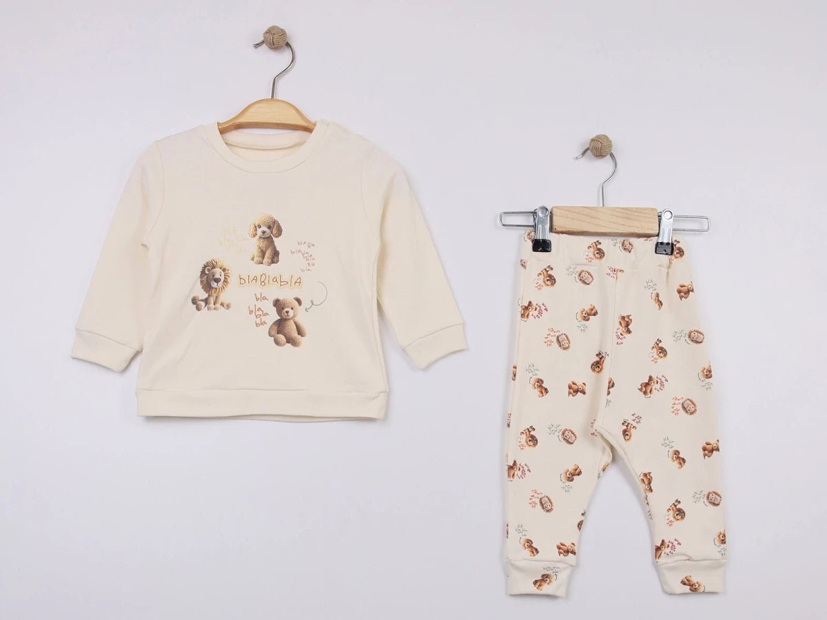 Bla Bla Baskılı Unisex Bebe Takım - Tivoli Mini