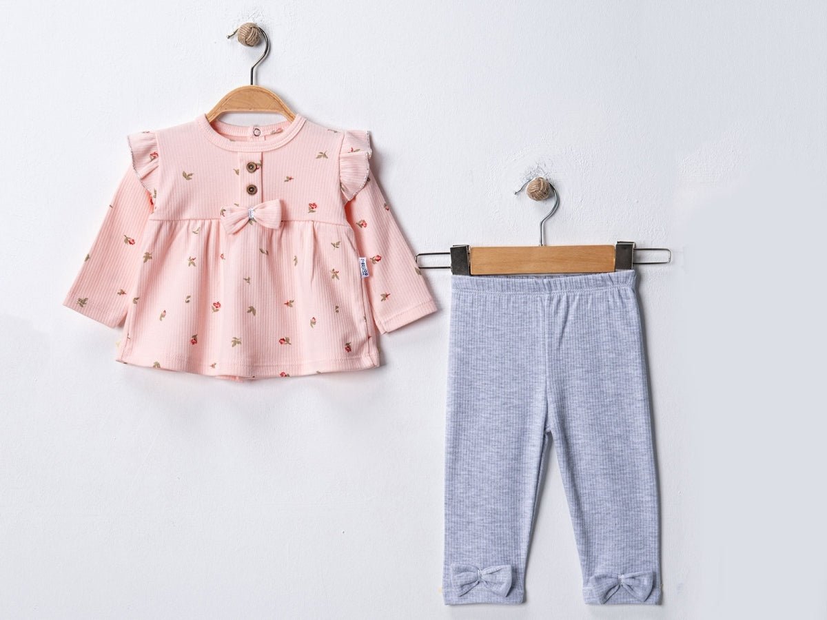 Çiçek Desenli Kız Bebe Takım - Tivoli Mini
