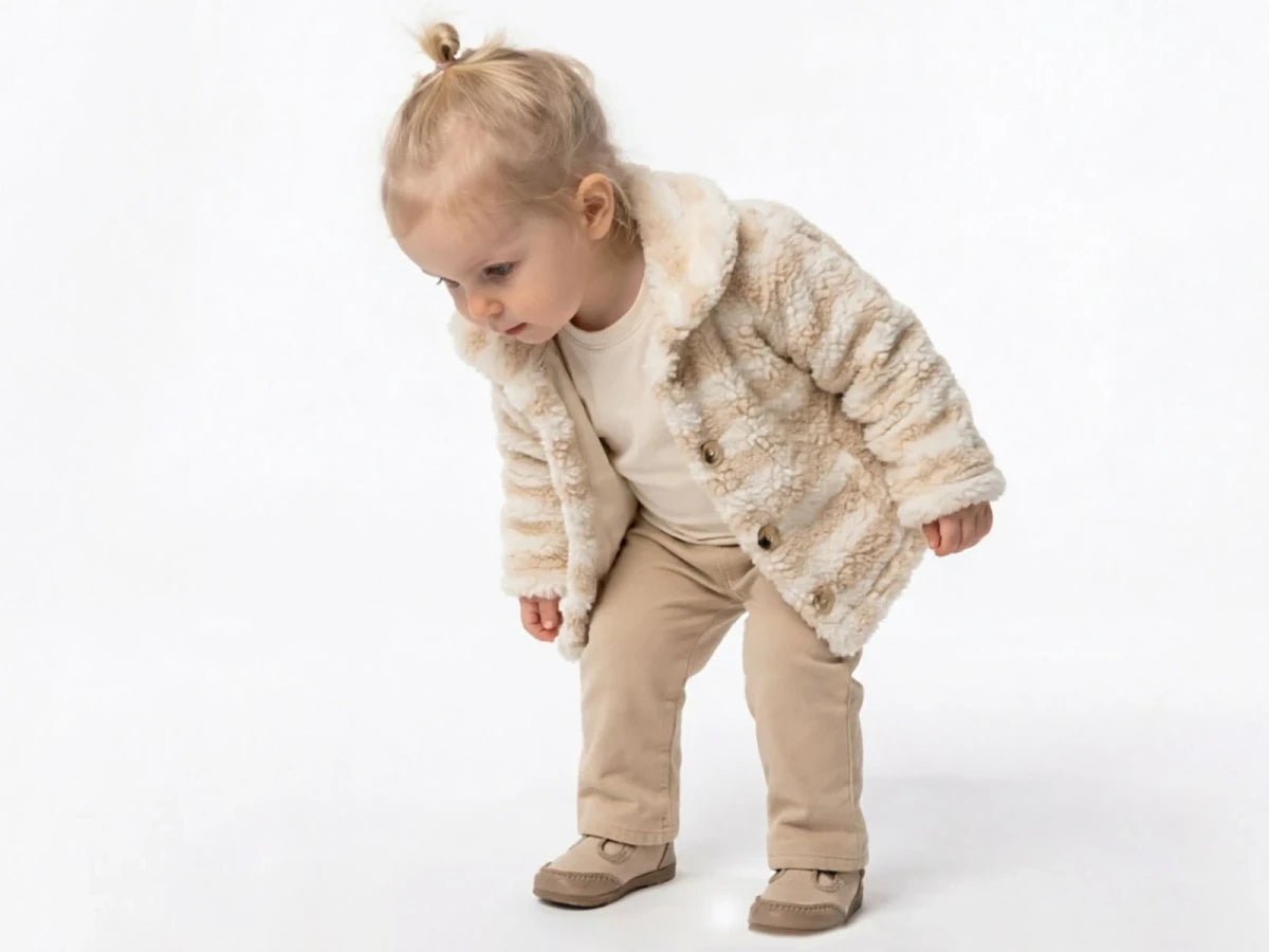 Çizgili Peluş Hırkalı Kız Bebe Üçlü Takım - Tivoli Mini