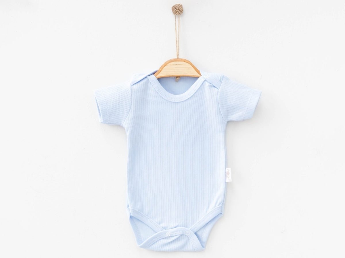 Düz Raporlu Kısa Kollu Unisex Çıtçıtlı Badi - Tivoli Mini