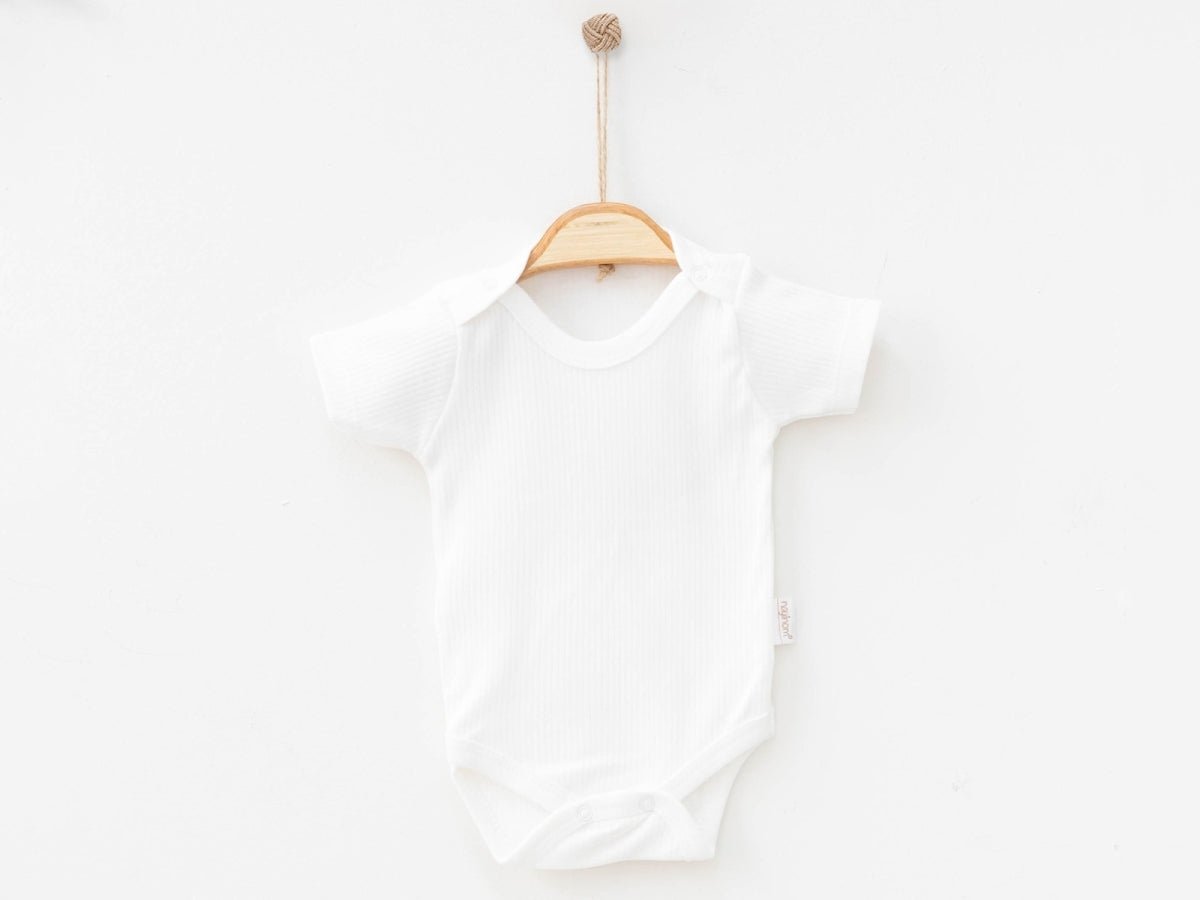 Düz Raporlu Kısa Kollu Unisex Çıtçıtlı Badi - Tivoli Mini