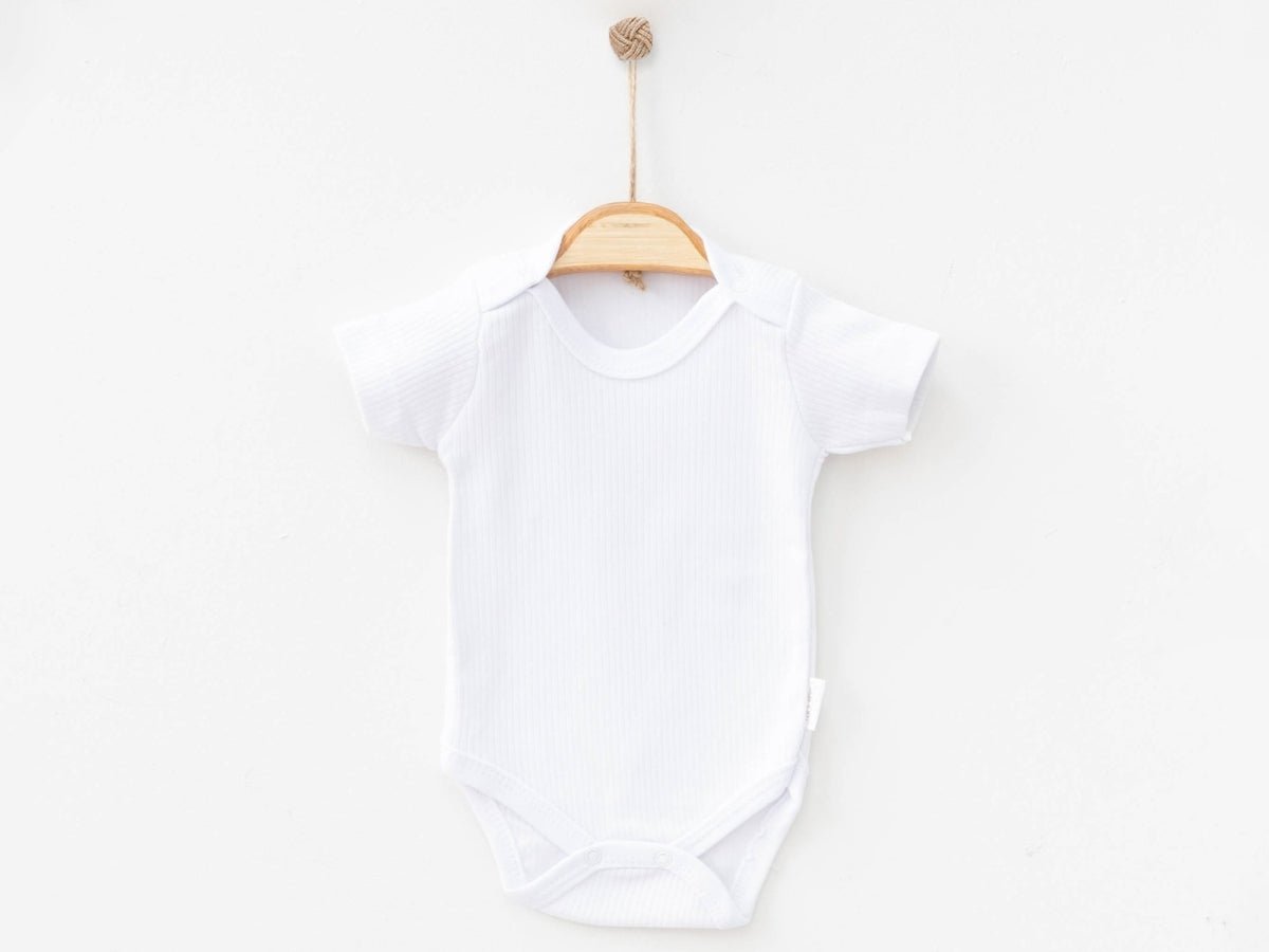 Düz Raporlu Kısa Kollu Unisex Çıtçıtlı Badi - Tivoli Mini