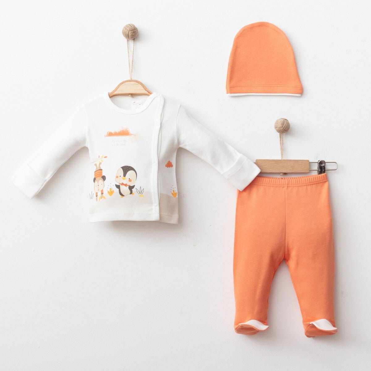 Erkek Bebek 3'lü Yenidoğan Takım 0-3M Gümüş Baby 2043-0041 - Tivoli Mini