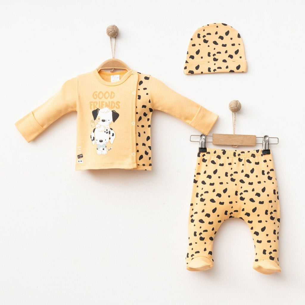 Erkek Bebek 3'lü Yenidoğan Takımı 0-3M Gümüş Baby 2043-005005 - Tivoli Mini