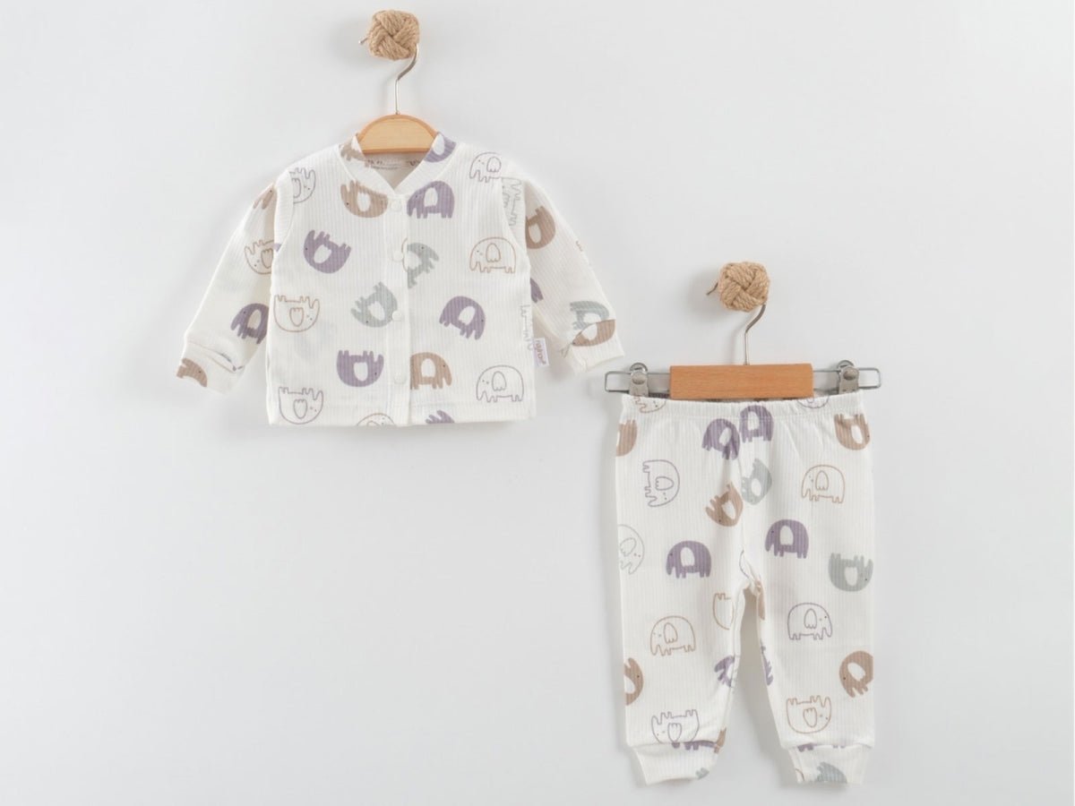 Fil Desenli Raporlu Erkek Bebe Pijama Takım - Tivoli Mini