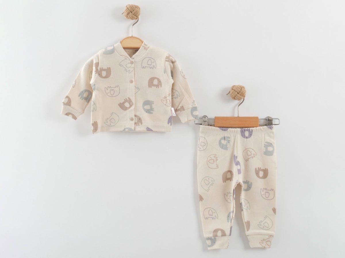 Fil Desenli Raporlu Erkek Bebe Pijama Takım - Tivoli Mini