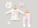 Fiyonk Nakışlı 5li Kız Hastane Çıkışı Zıbın Set - Tivoli Mini