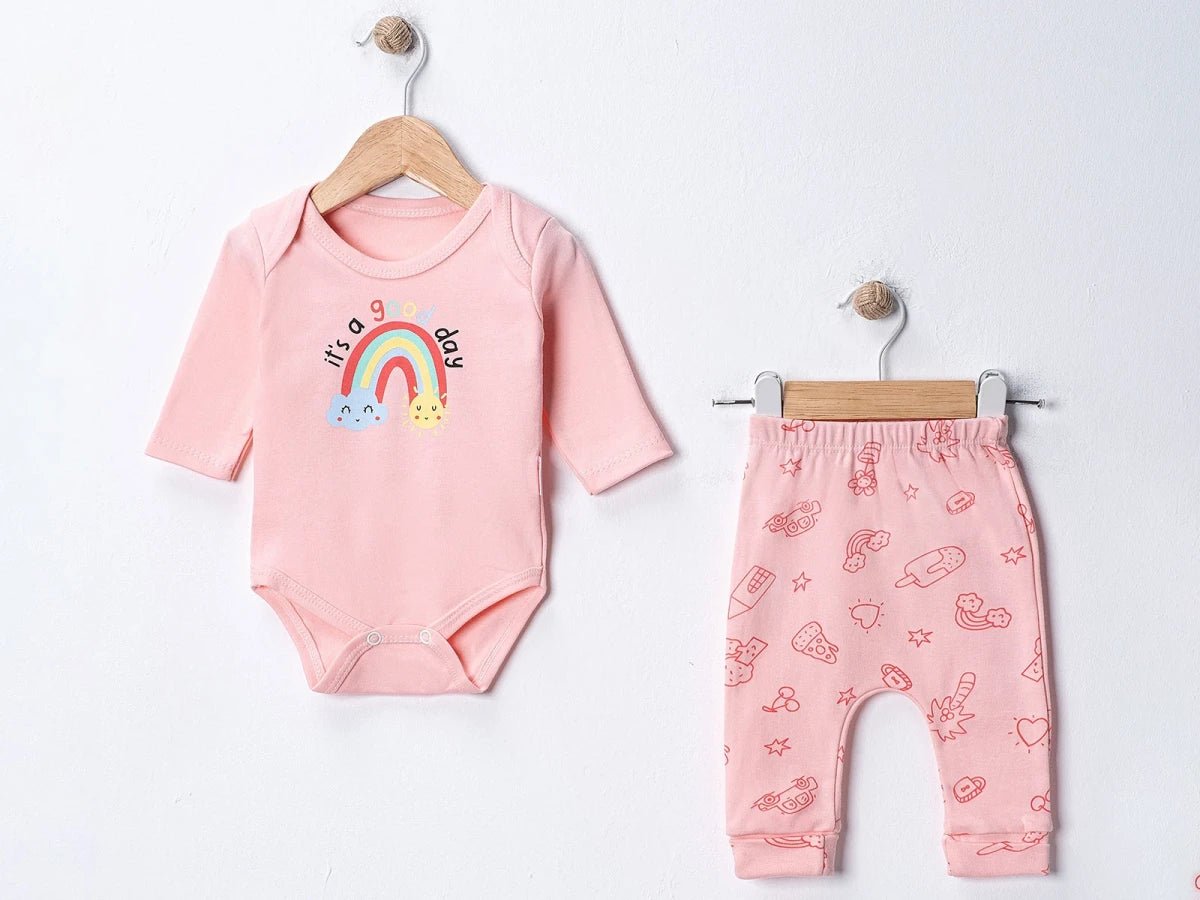 Gökkuşağı Baskılı Kız Bebe Takım - Tivoli Mini