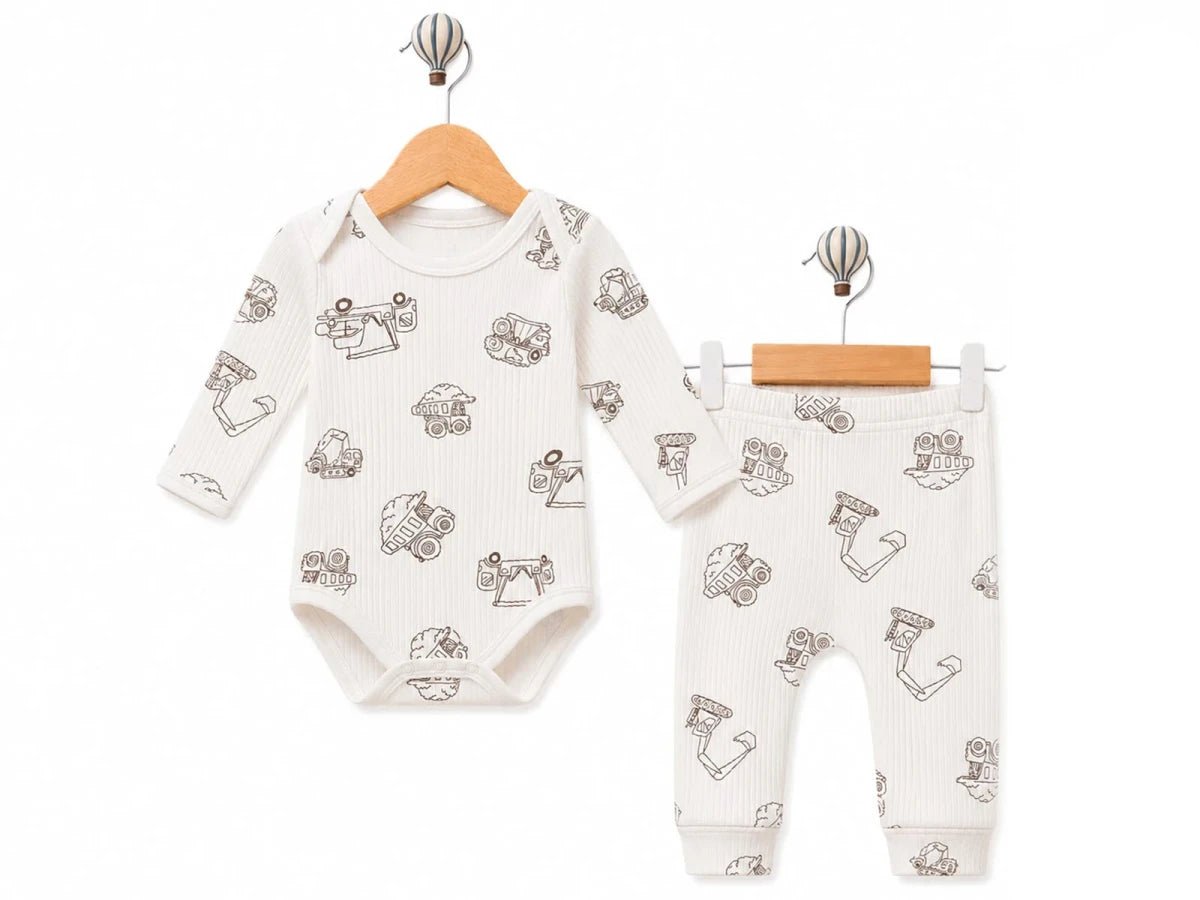 İş Makinesi Desenli Erkek Bebe Takım - Tivoli Mini