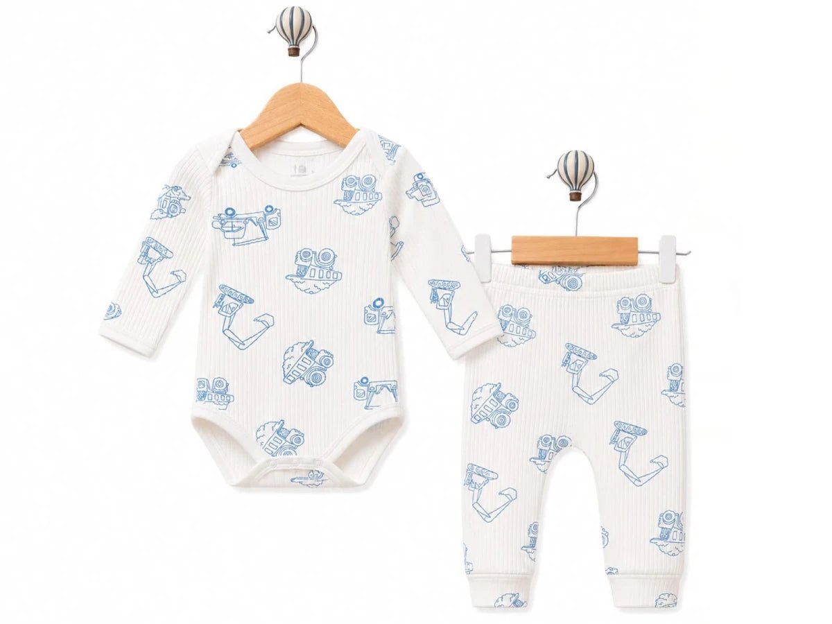 İş Makinesi Desenli Erkek Bebe Takım - Tivoli Mini