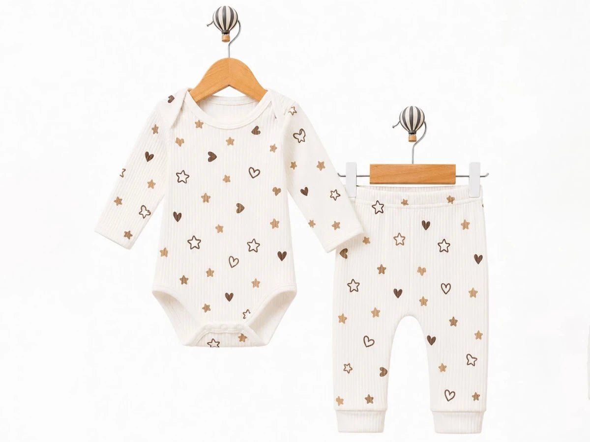 Kalp Desenli Kız Bebe Takım - Tivoli Mini