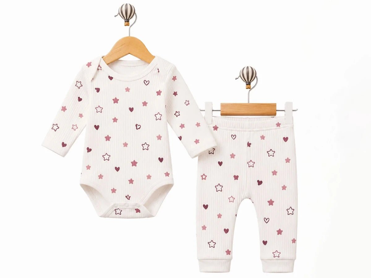 Kalp Desenli Kız Bebe Takım - Tivoli Mini