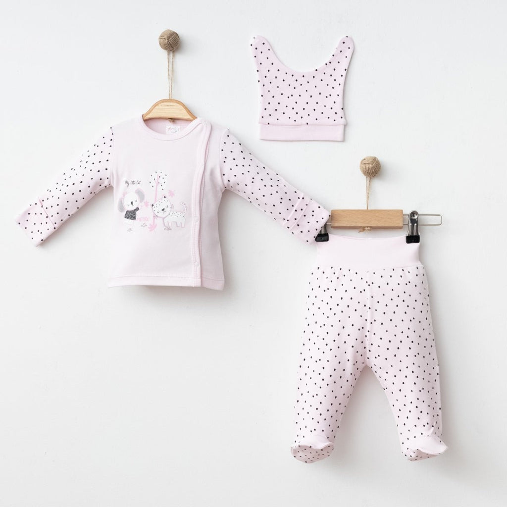 KENDİNDEN ELDİVENLİ BASKILI 3 LÜ SET - Tivoli Mini