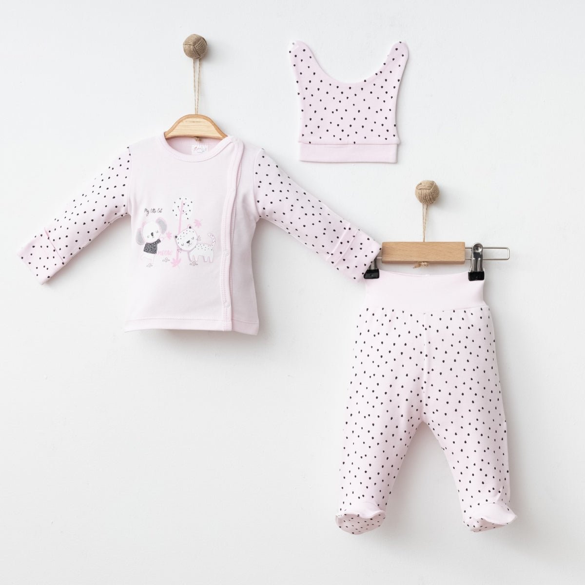 KENDİNDEN ELDİVENLİ BASKILI 3 LÜ SET - Tivoli Mini