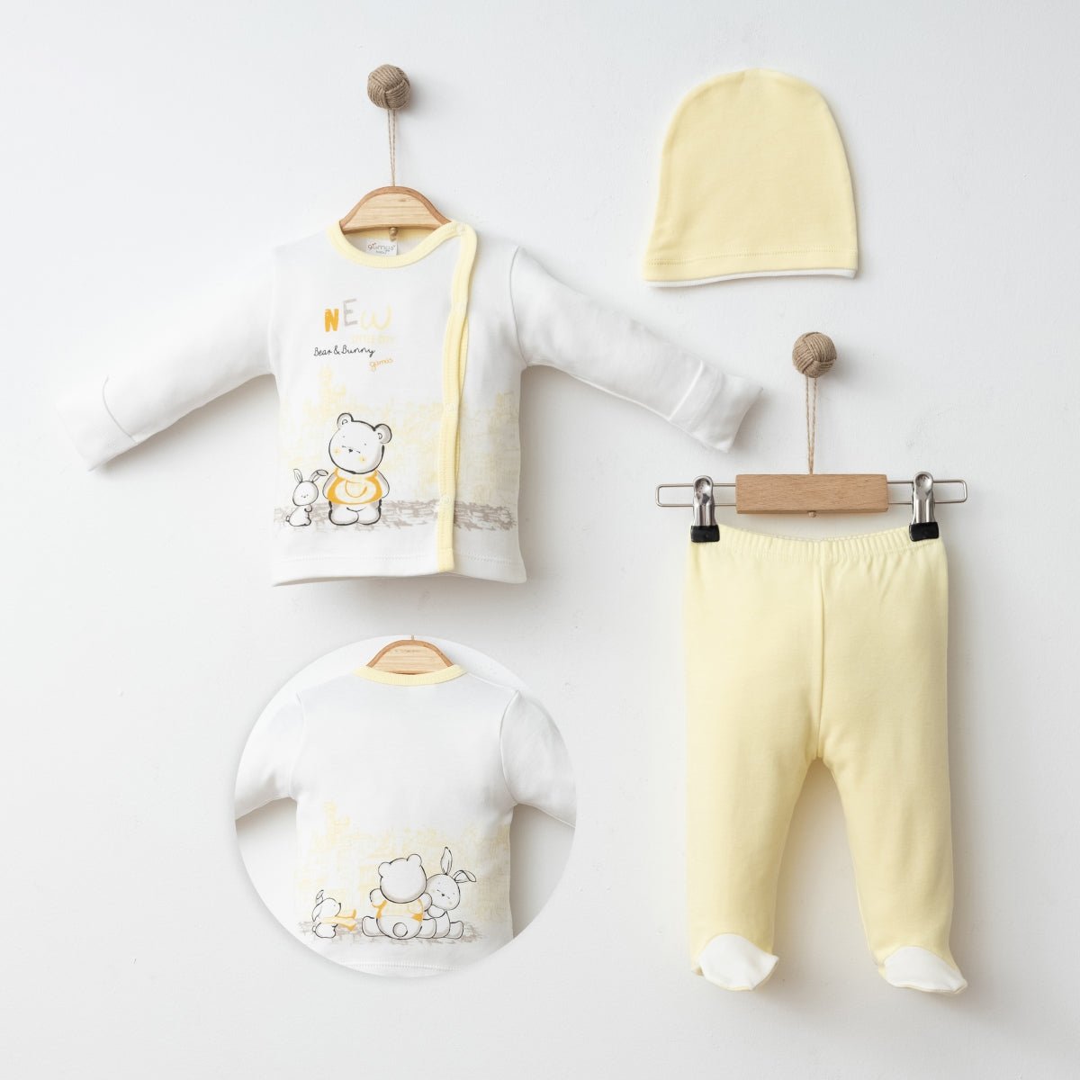 KENDİNDEN ELDİVENLİ BASKILI 3 LÜ SET - Tivoli Mini