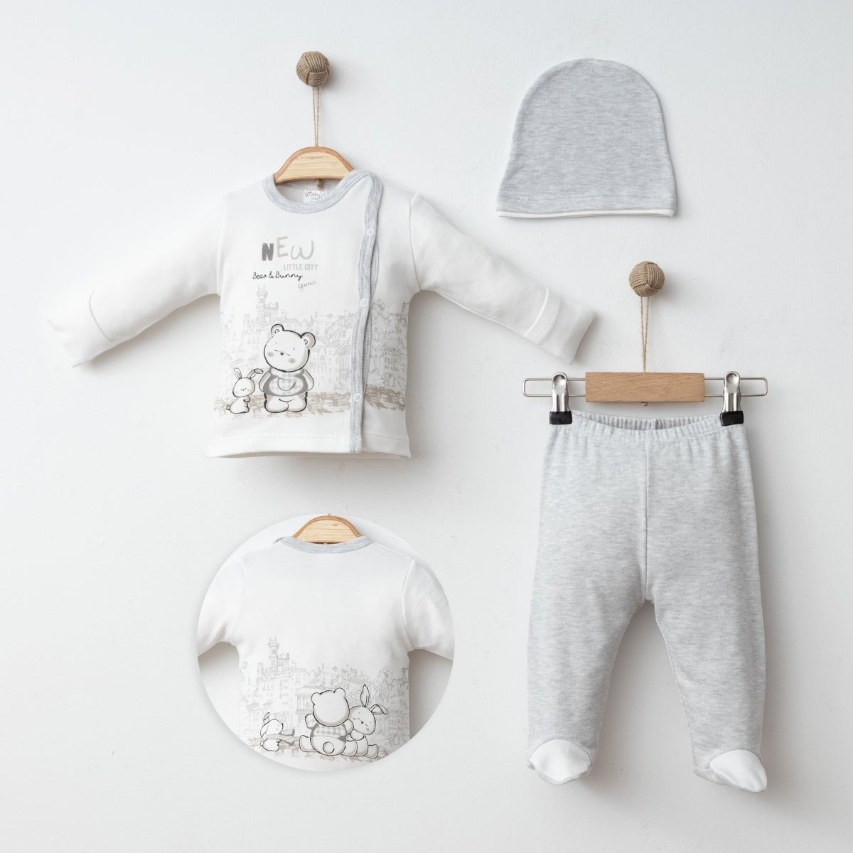KENDİNDEN ELDİVENLİ BASKILI 3 LÜ SET - Tivoli Mini