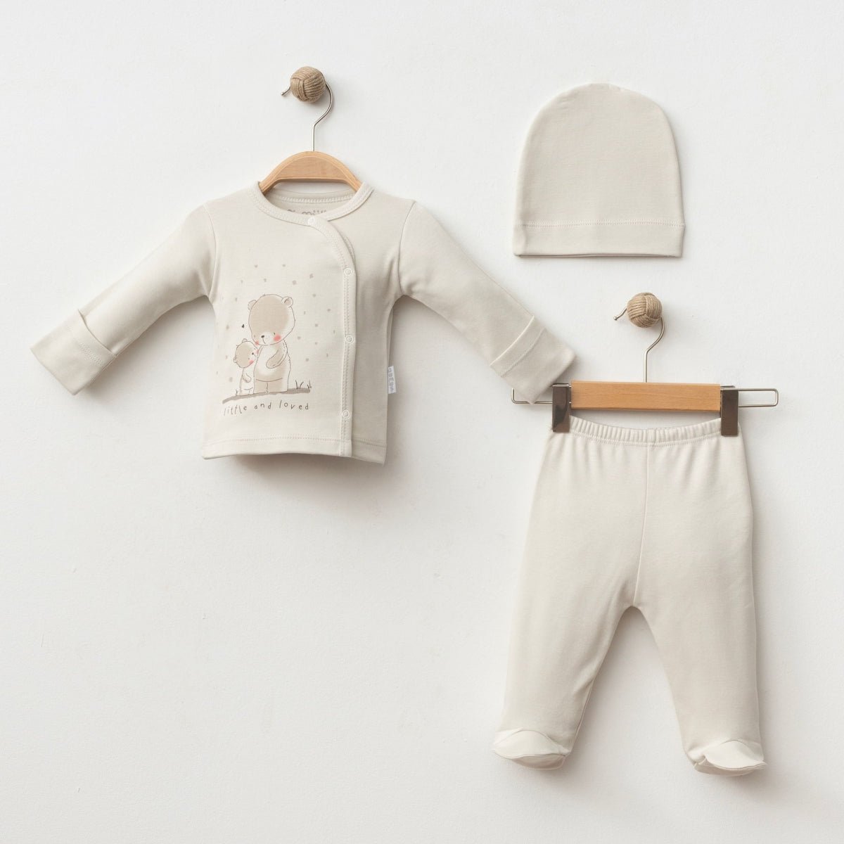 KENDİNDEN ELDİVENLİ BASKILI 3 LÜ SET - Tivoli Mini