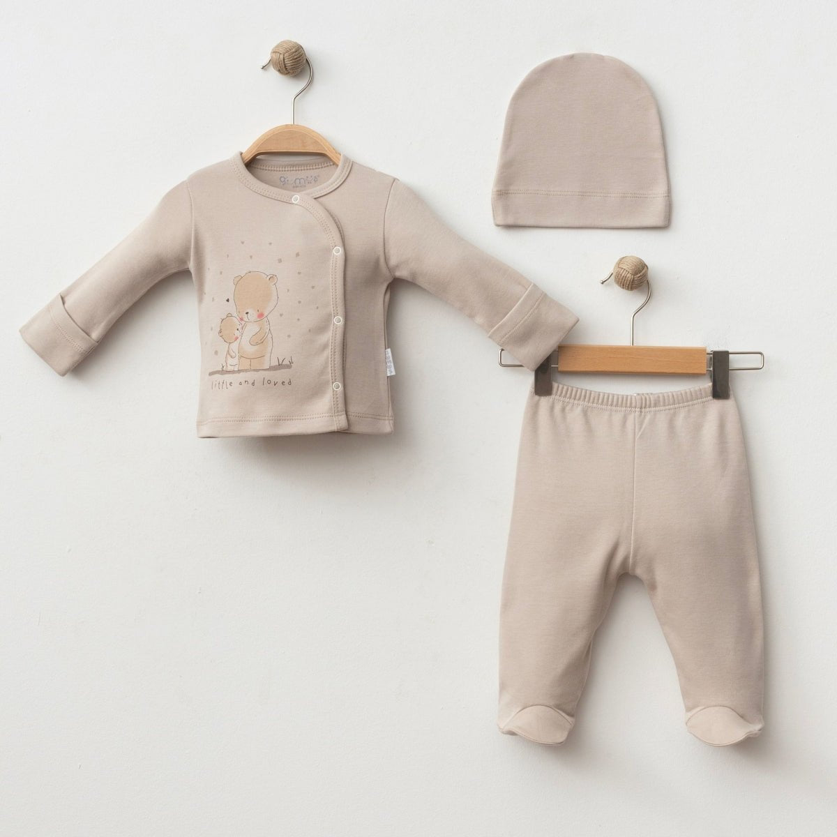 KENDİNDEN ELDİVENLİ BASKILI 3 LÜ SET - Tivoli Mini