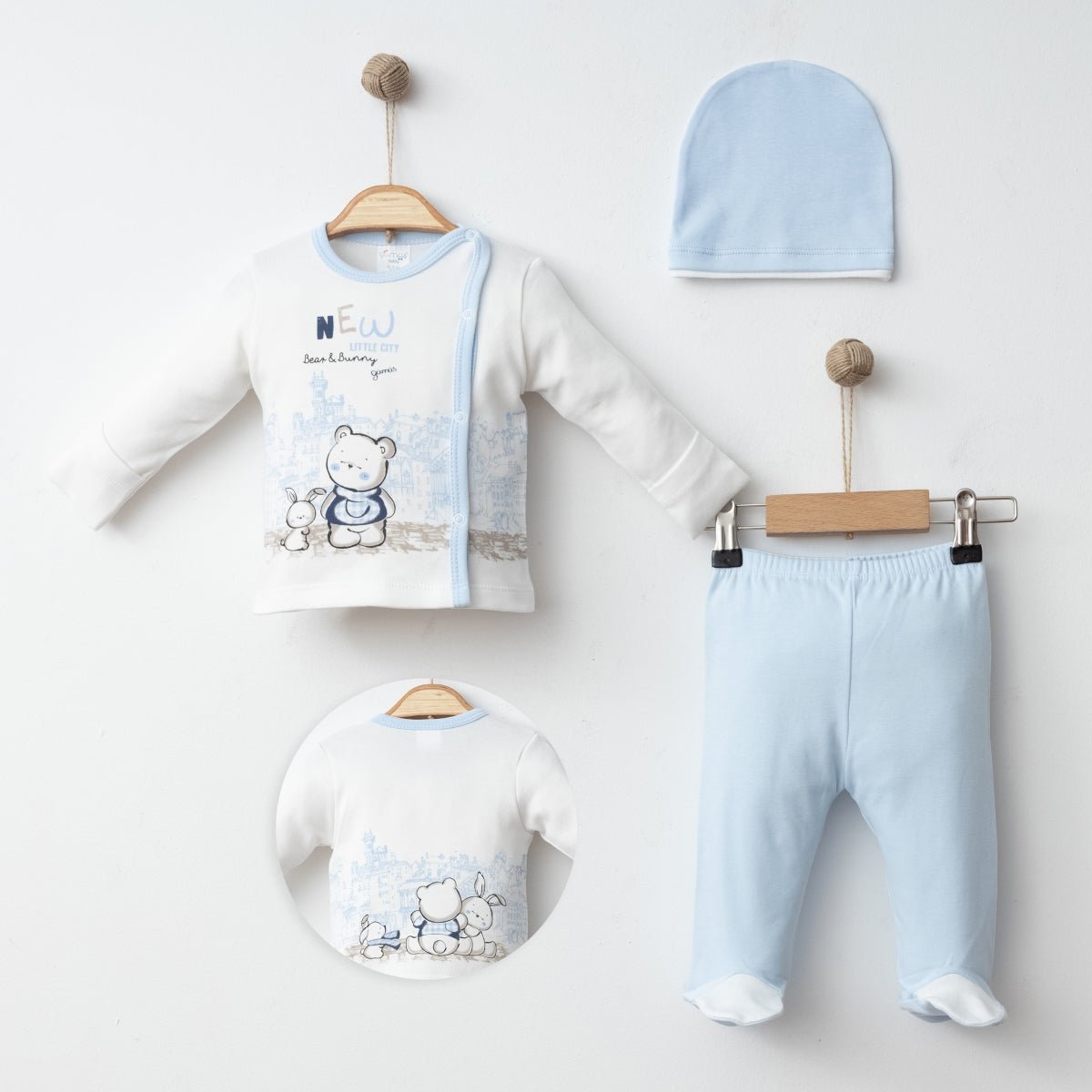 KENDİNDEN ELDİVENLİ BASKILI 3 LÜ SET - Tivoli Mini