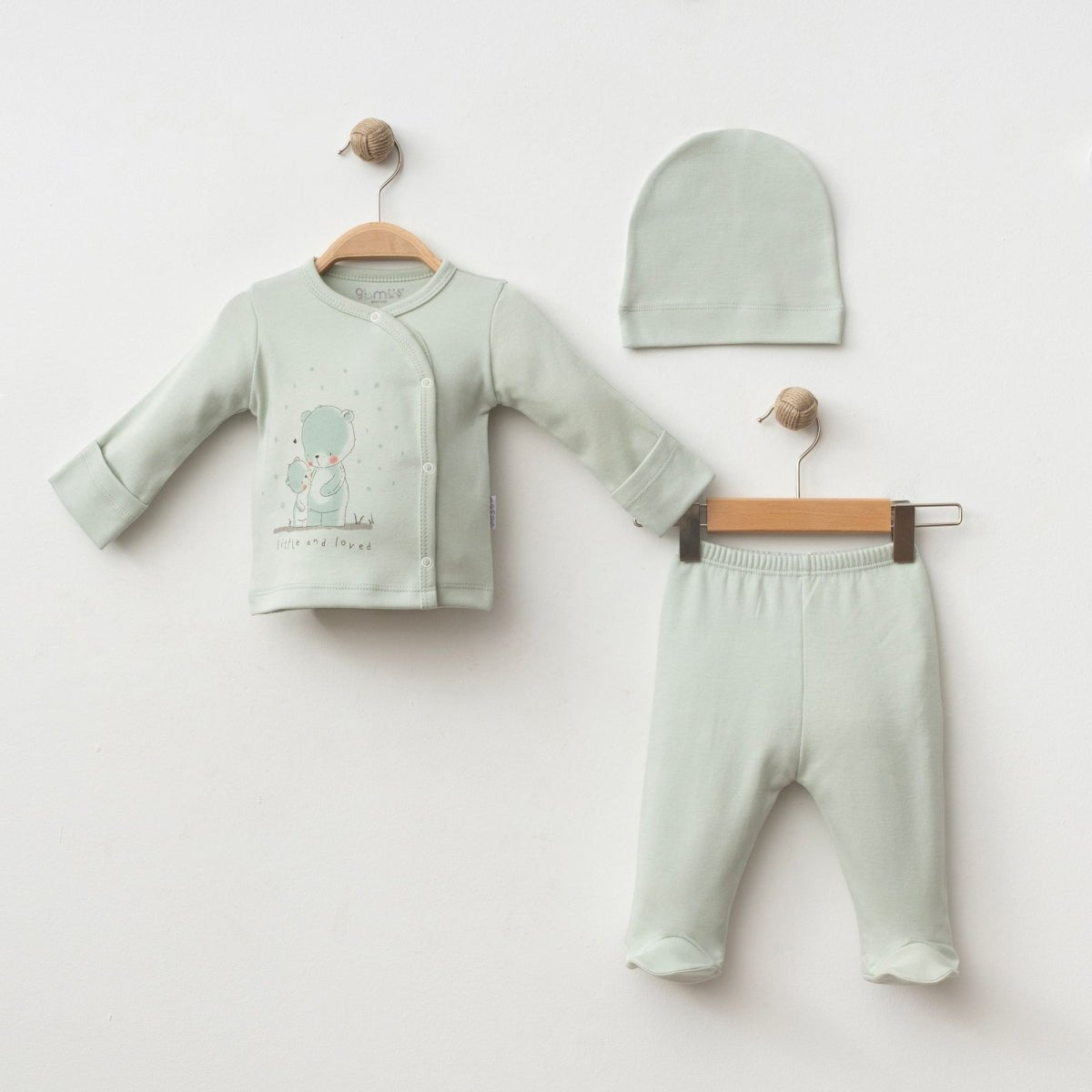 KENDİNDEN ELDİVENLİ BASKILI 3 LÜ SET - Tivoli Mini