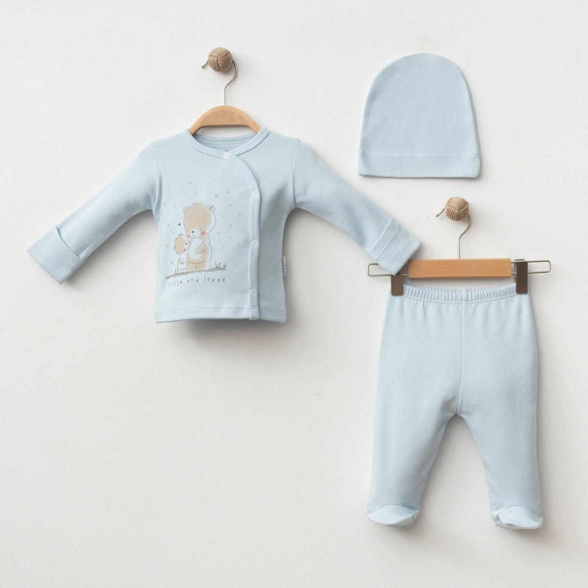 KENDİNDEN ELDİVENLİ BASKILI 3 LÜ SET - Tivoli Mini