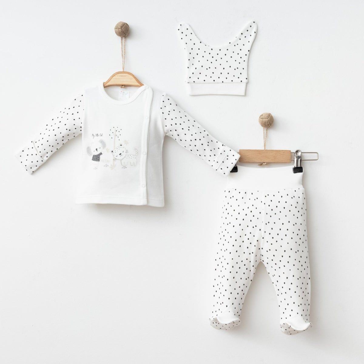 KENDİNDEN ELDİVENLİ BASKILI 3 LÜ SET - Tivoli Mini
